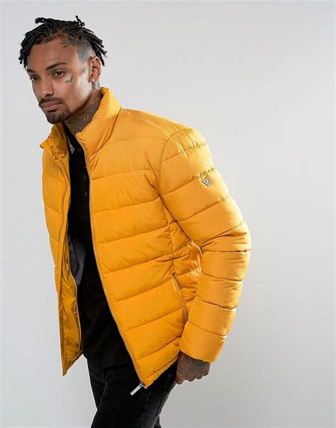 versace jeans puffer jacket in yellow|Versace puffer jackets for men.